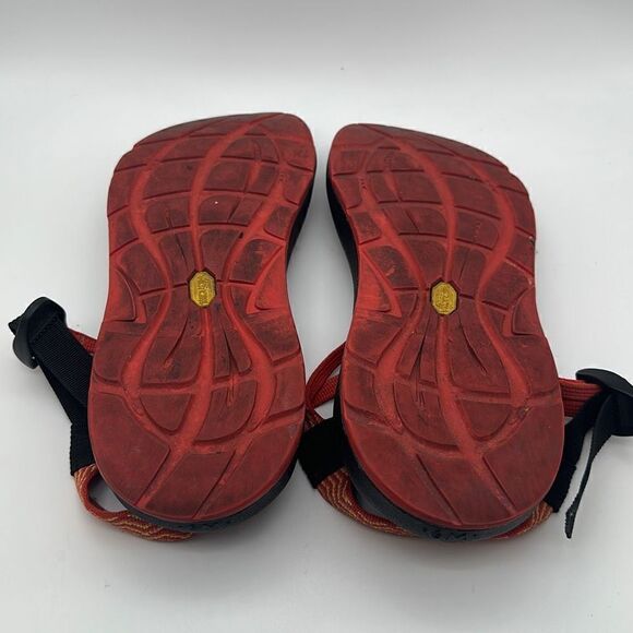 Chaco ZX2 Orange Yellow Vibram Sole Sport Hiking Toe Loop Sandals Womens‎ Sz W9 - Picture 5 of 7
